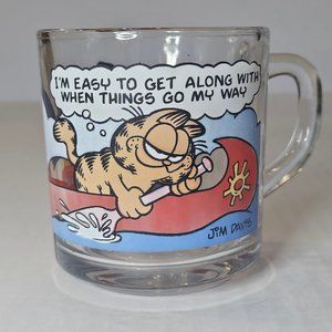Vintage 1978 McDonald's Garfield, The Cat Glass Mug/Cup by Jim Davis